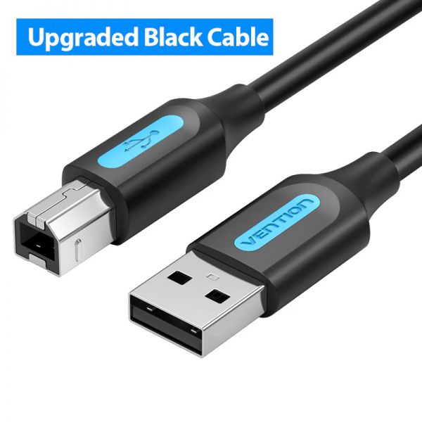 VENTION COQBG USB 2.0 A Male to B Male Cable 1.5M Black PVC Type