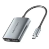 VENTION ACZHB USB-C to Dual HDMI MST Adapter 0.15M Gray Aluminum Alloy Type
