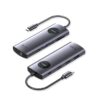 VENTION TQWHB USB-C to DP/HDMI x 2/USB 3.0 x 2/USB 2.0/RJ45/SD/TF/PD MST Docking Station 0.15M Gray Aluminum Alloy Type
