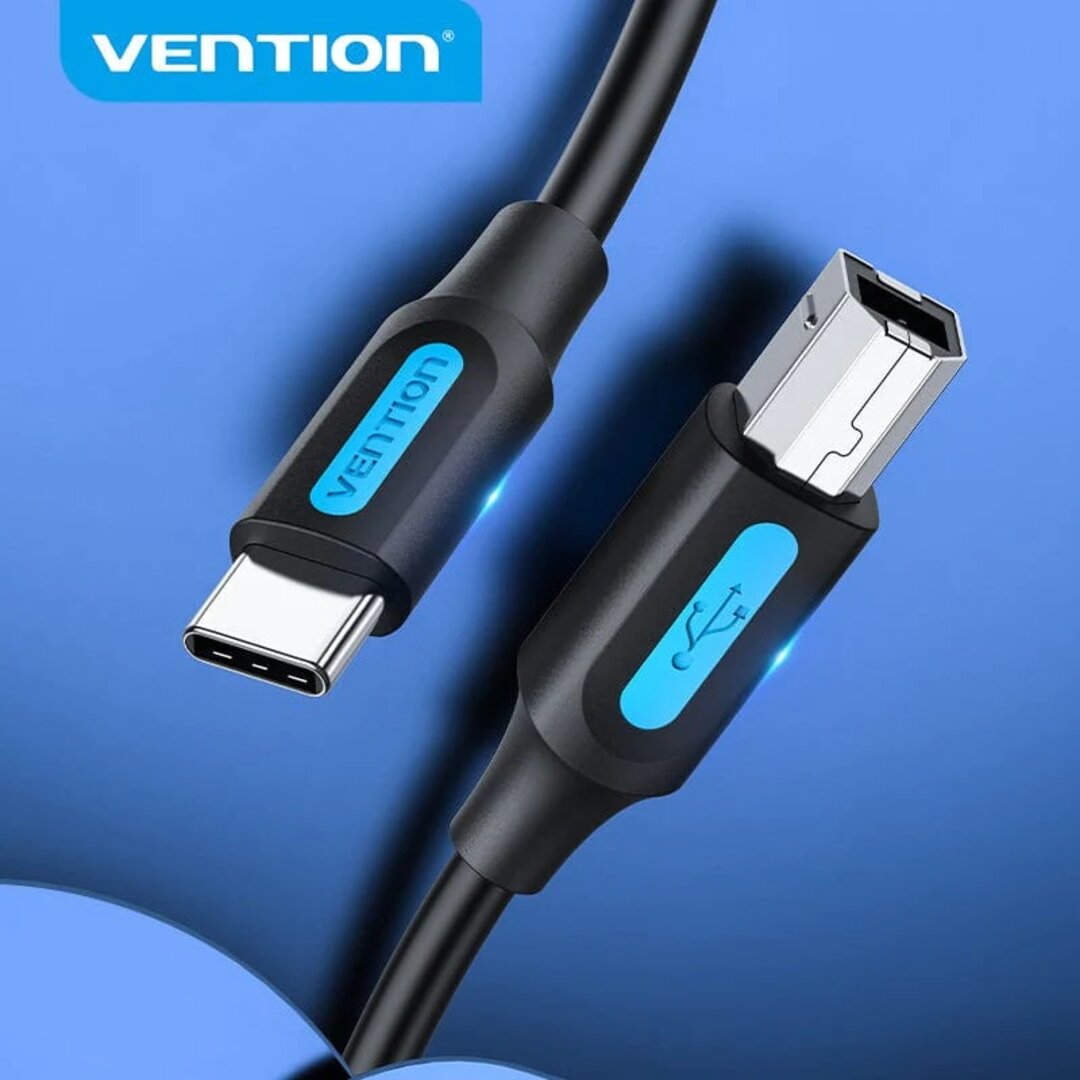 VENTION CQUBG USB 2.0 C Male to B Male 2A Cable 1.5M Black