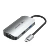 VENTION TOIHB USB-C to HDMI/VGA/USB 3.0x3/PD Docking Station 0.15M Gray Aluminum Alloy Type