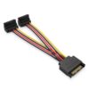 VENTION KDBBB SATA 15P Male to 90° 2*15P Female Power Splitter Cable 0.15M Black
