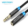 VENTION VAB-B06-B100-M Cotton Braided 3.5mm Audio Extension Cable 1M Black Metal Type