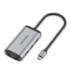 VENTION TGSHB Multi-function USB-C to HDMI/VGA/USB3.0*3/PD Docking Station 0.15M Gray Metal Type