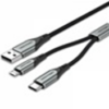 VENTION CQGHD USB 2.0 A Male to USB-C&Micro-B Male Y-Splitter Cable 0.5M Gray Aluminum Alloy Type
