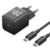 VENTION TZ-FEPB0-EU-01 1-Port USB-C GaN Charger (20W) with USB-C to USB-C Cable (1M) EU-Plug Black