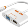 CABLETIME CT-AV589-08G-W0.2 CABLETIME Mini DisplayPort To HDMI+VGA 2-IN-1 Adapter Support 1080P/60HZ