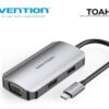 VENTION TOAHB USB-C to HDMI/VGA/USB 3.0/PD Docking Station 0.15M Gray Aluminum Alloy Type