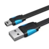 VENTION VAS-A14-B050 Flat USB2.0 A Male to Mini 5 Pin Male Cable 0.5M Black
