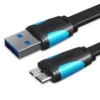 VENTION VAS-A12-B050 Flat USB3.0 A Male to Micro B Male Cable 0.5M Black