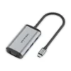 VENTION TGSHB Multi-function USB-C to HDMI/VGA/USB3.0*3/PD Docking Station 0.15M Gray Metal Type