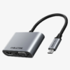 CABLETIME CT-C160-PU31-CMHV-S0.15 Premium 2-in-1 USB type C to HDMI+VGA Adapter   4K /30HZ