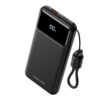 VENTION XGYB0-39-TY 10000mAh Power Bank (USB-C + USB-A) with Built-in Cable 22.5W Black LED Display Type