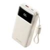VENTION XGYW0-40-TY 20000mAh Power Bank (USB-C + USB-A) with Built-in Cable 22.5W White LED Display Type