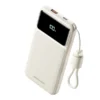 VENTION XGYW0-39-TY 10000mAh Power Bank (USB-C + USB-A) with Built-in Cable 22.5W White LED Display Type